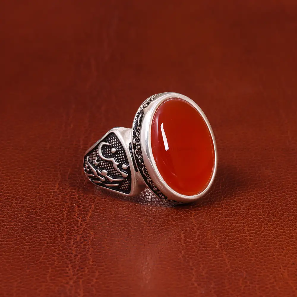 انگشتر عقیق مردانه کد 18956