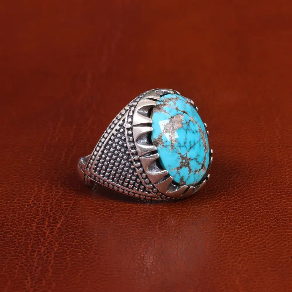 انگشتر فیروزه شجری مردانه کد 18874