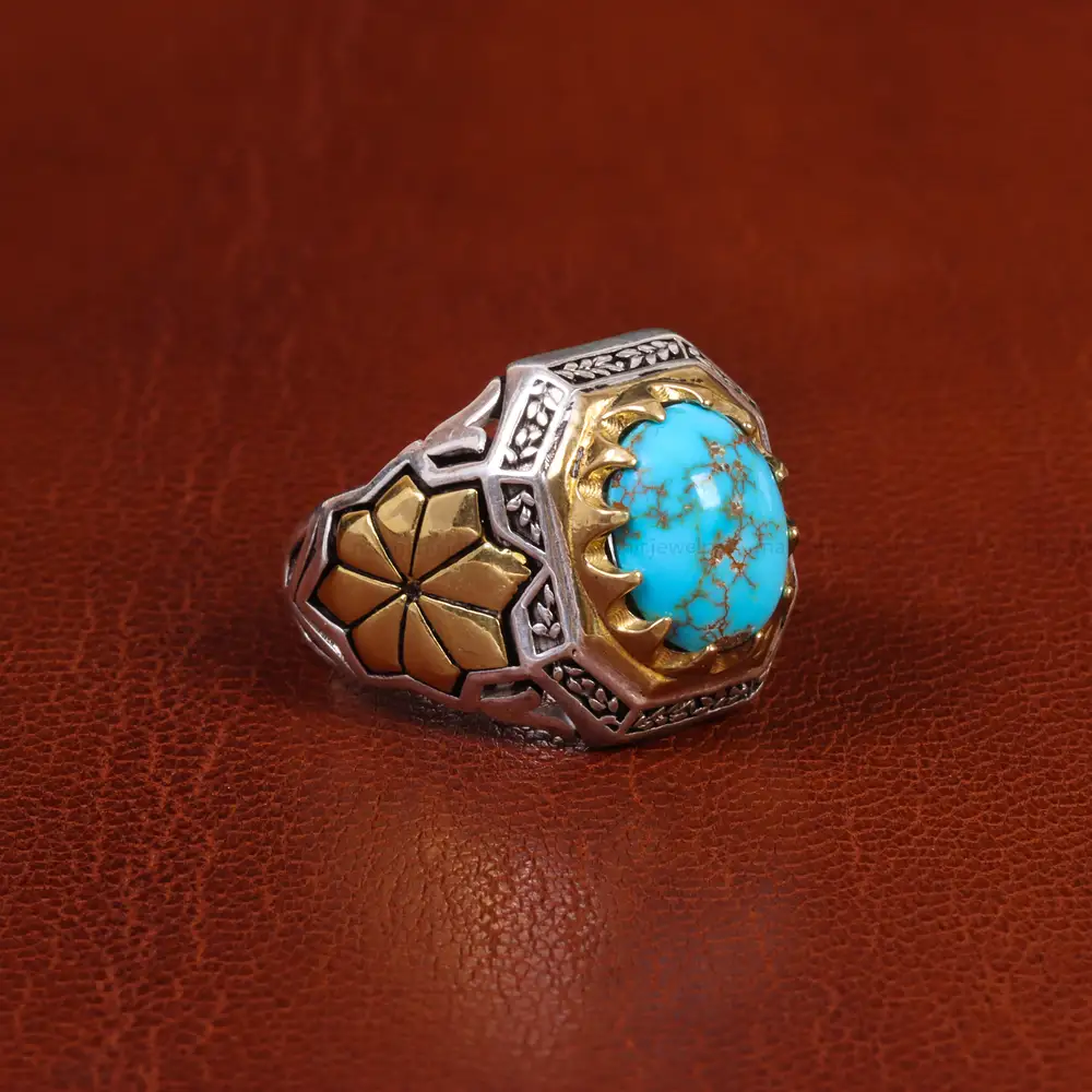 انگشتر فیروزه شجری مردانه کد 18978