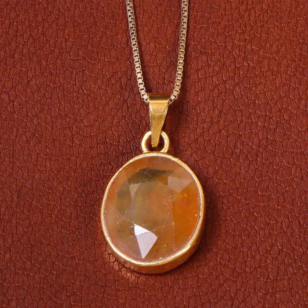 گردنبند یاقوت زرد اسپرت کد 19182