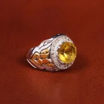 انگشتر سیترین مردانه کد 19253