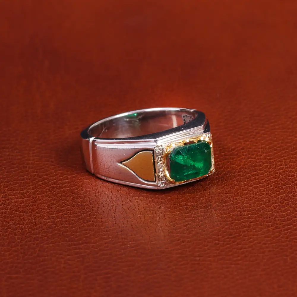 انگشتر زمرد مردانه کد 19255