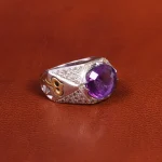 انگشتر آمیتیست مردانه کد 19256