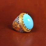 انگشتر فیروزه عجمی مردانه کد 19260
