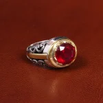 انگشتر یاقوت سرخ مردانه کد 19312