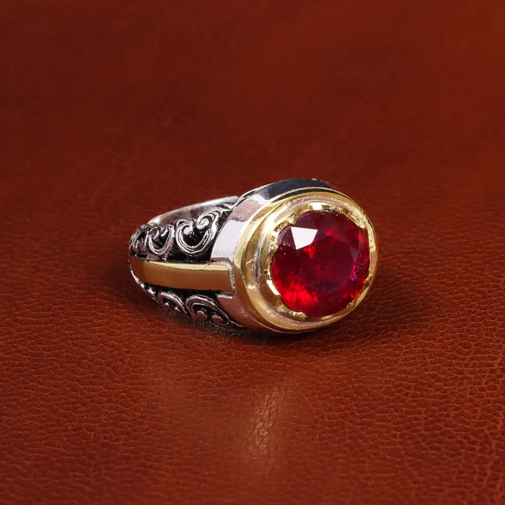 انگشتر یاقوت سرخ مردانه کد 19312