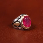 انگشتر یاقوت سرخ مردانه کد 19313