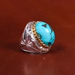 انگشتر فیروزه شجری مردانه کد 19317