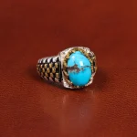 انگشتر فیروزه شجری مردانه کد 19347