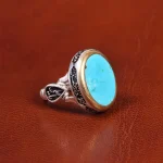 انگشتر فیروزه شجری مردانه کد 19356