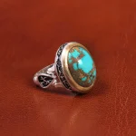 انگشتر فیروزه شجری مردانه کد 19358