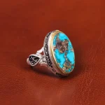 انگشتر فیروزه شجری مردانه کد 19362