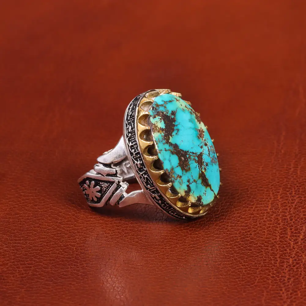 انگشتر فیروزه شجری مردانه کد 19366