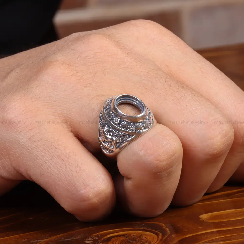 رکاب نقره مردانه کد 022