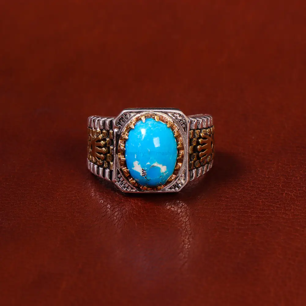انگشتر فیروزه شجری مردانه کد 18586