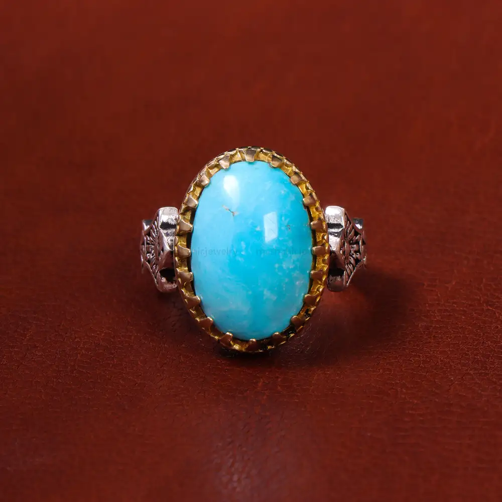 انگشتر فیروزه عجمی مردانه کد 18592