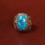 انگشتر فیروزه شجری مردانه کد 18607