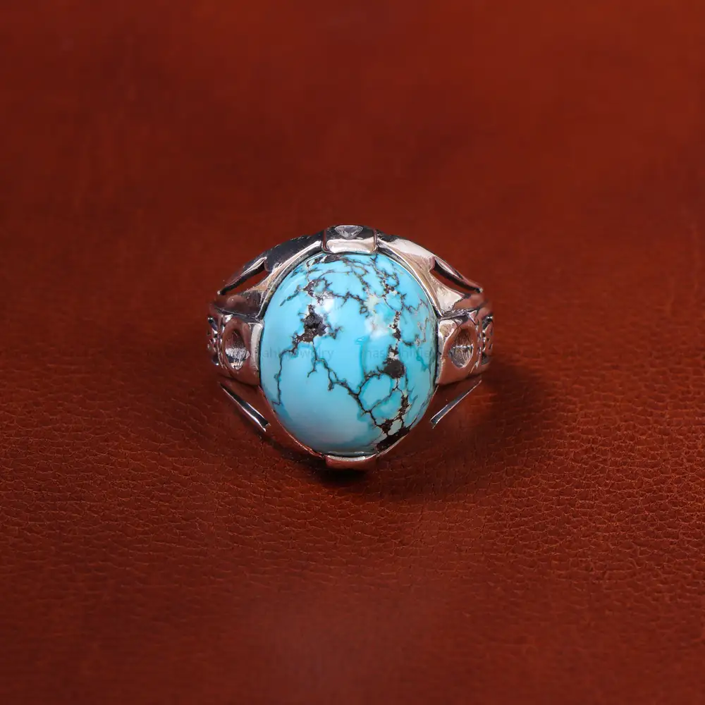 انگشتر فیروزه شجری مردانه کد 18690