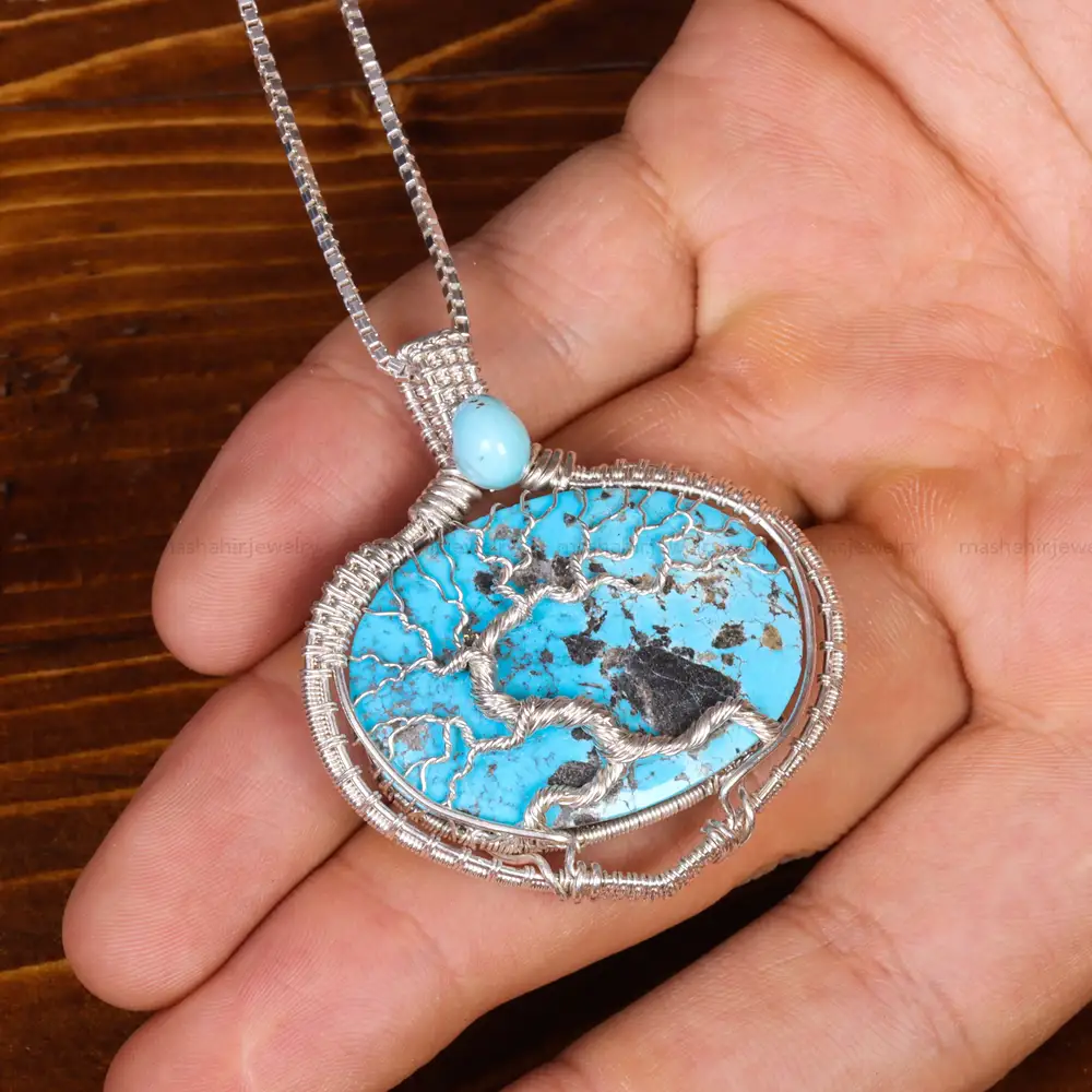 گردنبند فیروزه زنانه کد 18702