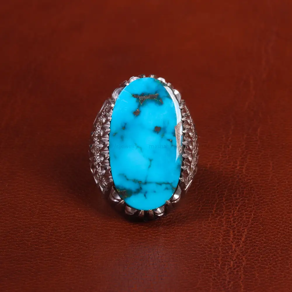 انگشتر فیروزه شجری مردانه کد 18710