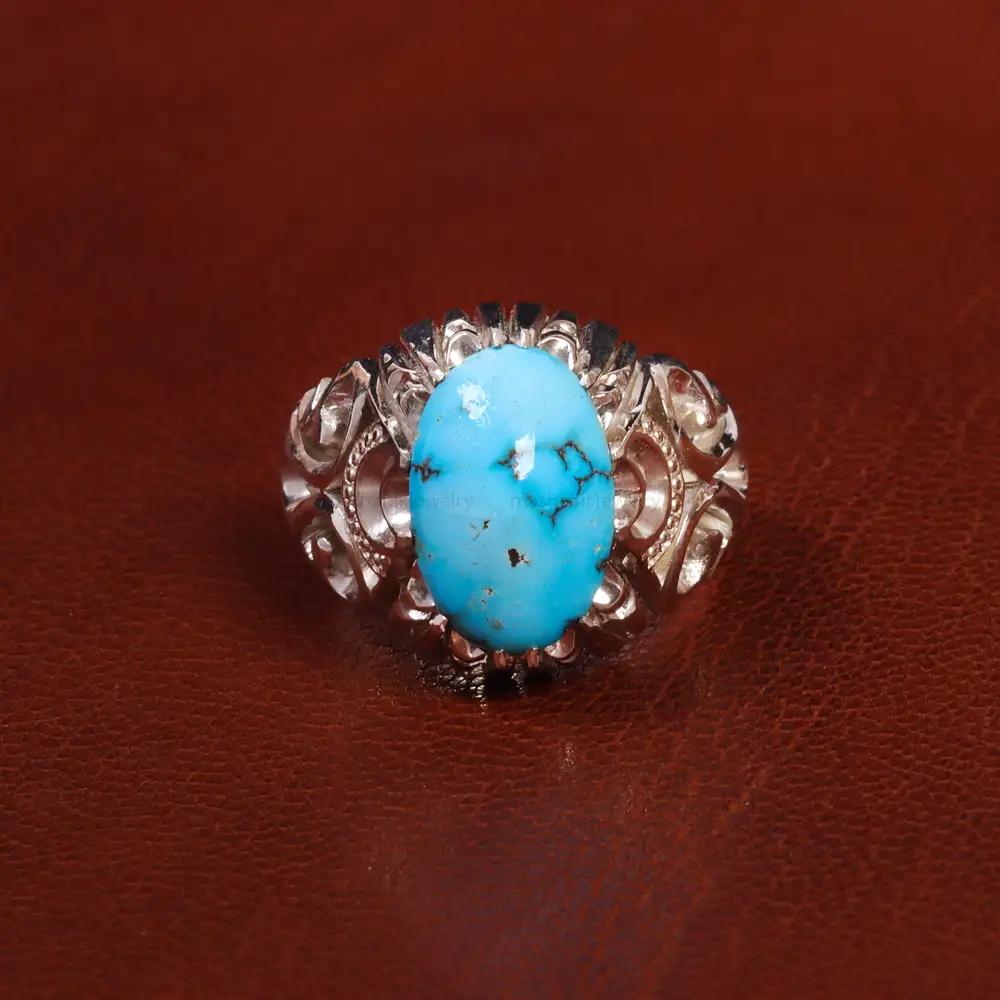 انگشتر فیروزه شجری مردانه کد 18719