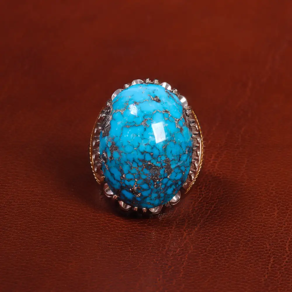 انگشتر فیروزه شجری مردانه کد 18722