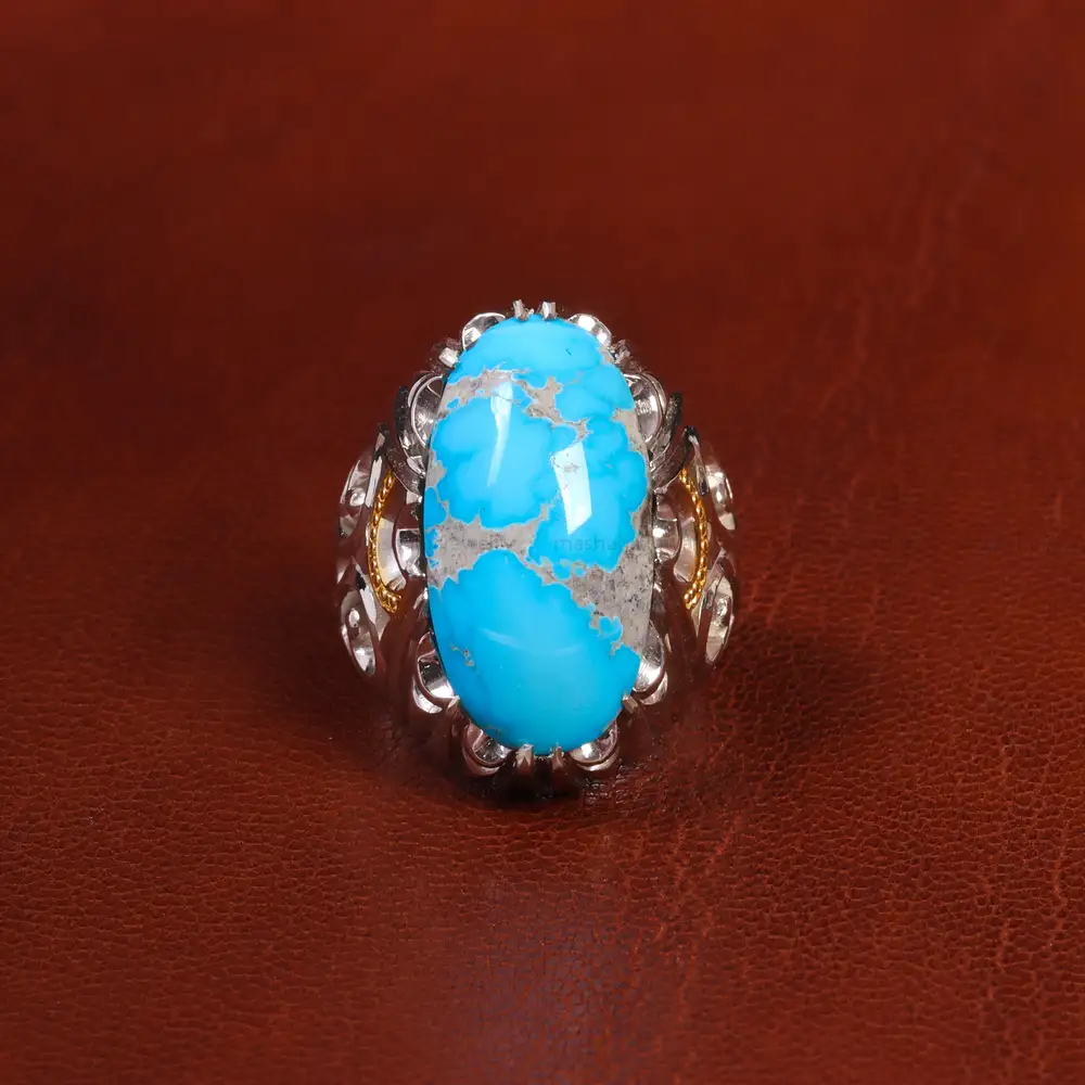 انگشتر فیروزه شجری مردانه کد 18730