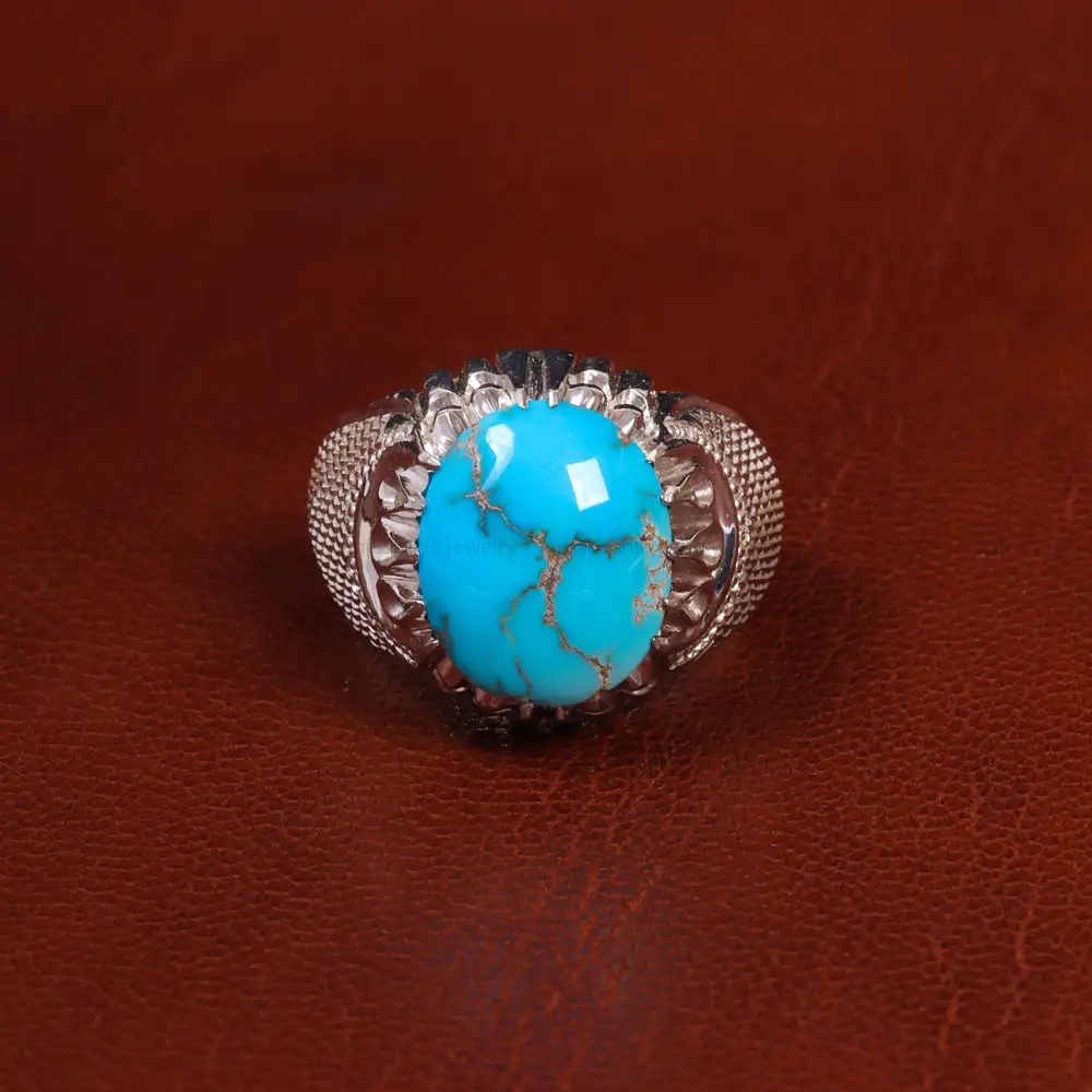 انگشتر فیروزه شجری مردانه کد 18734