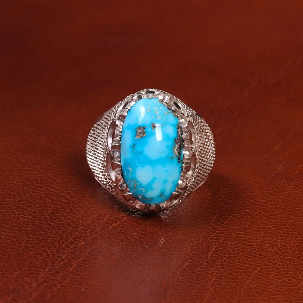 انگشتر فیروزه شجری مردانه کد 18748