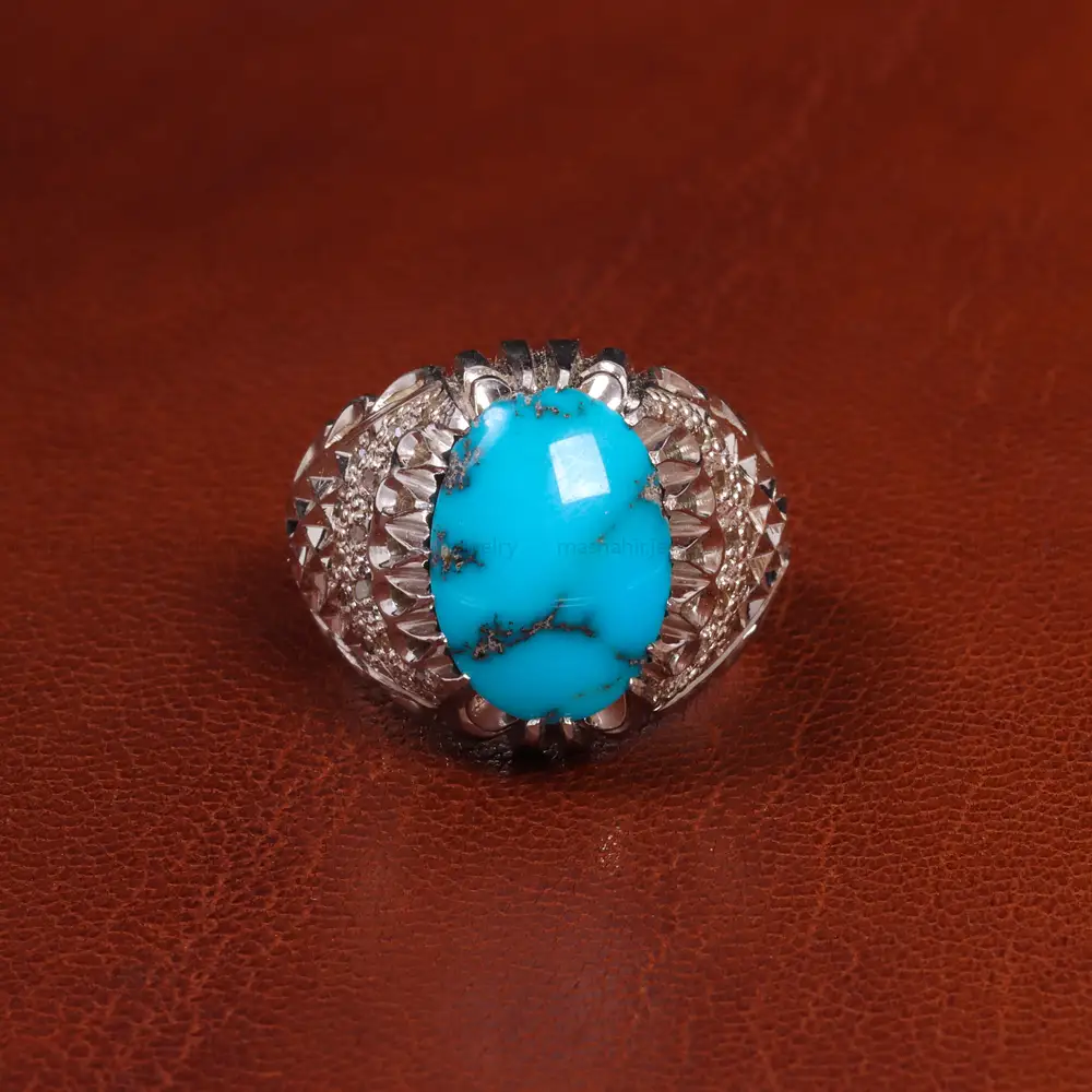 انگشتر فیروزه شجری مردانه کد 18755