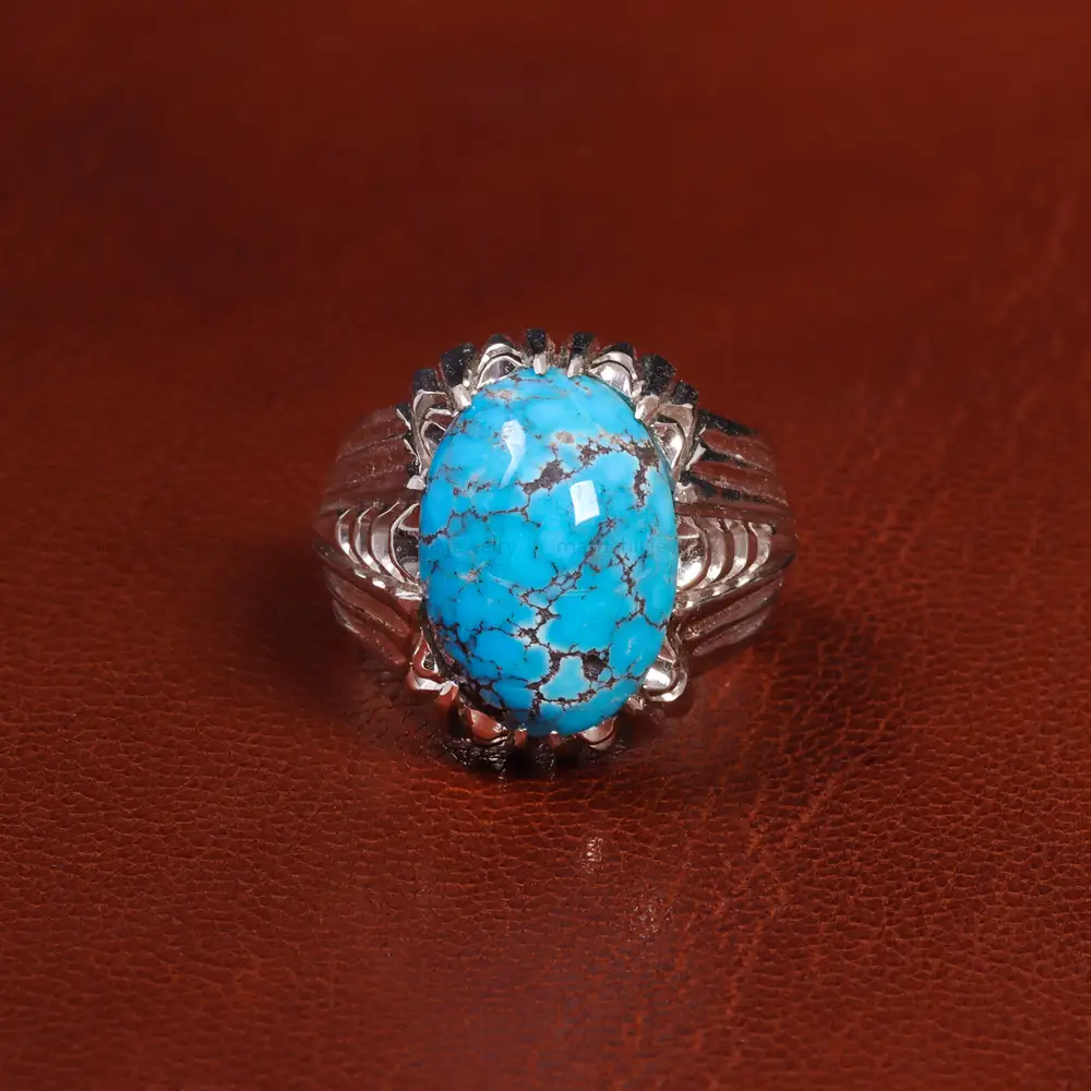 انگشتر فیروزه شجری مردانه کد 18756