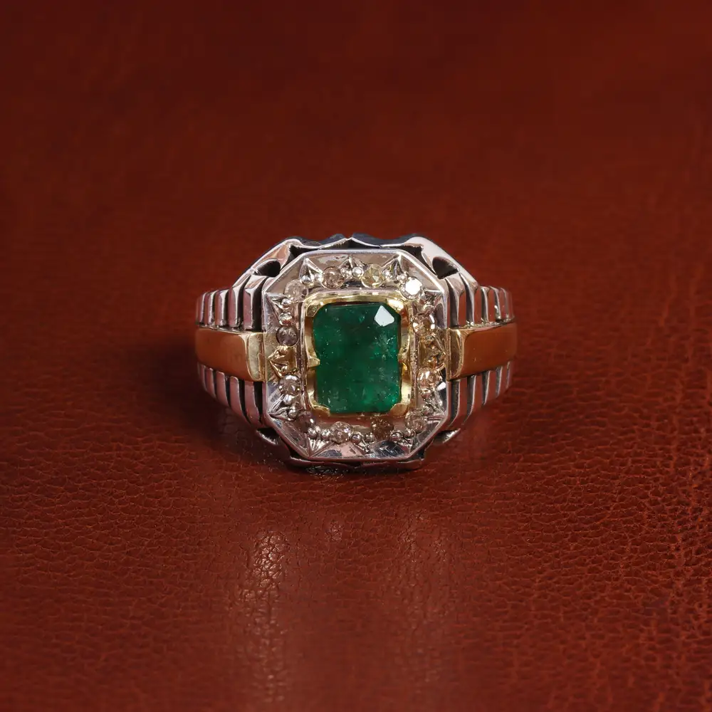 انگشتر زمرد مردانه کد 18765