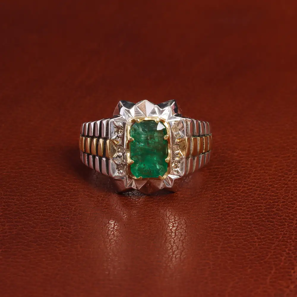 انگشتر زمرد مردانه کد 18774