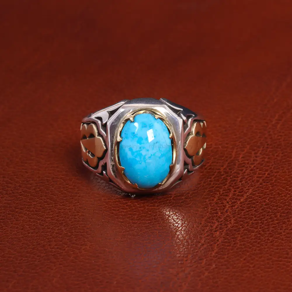 انگشتر فیروزه شجری مردانه کد 18832