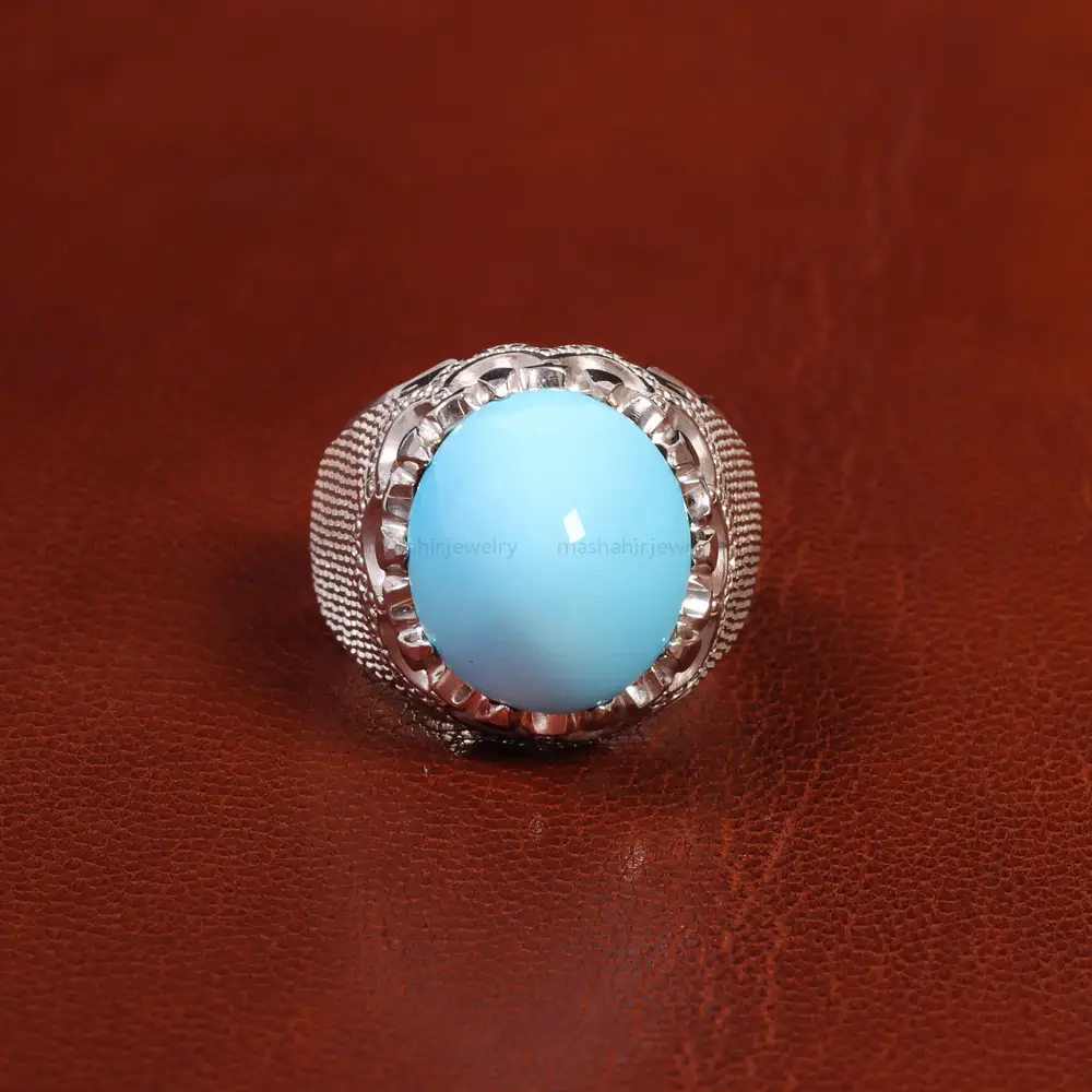 انگشتر فیروزه عجمی مردانه کد 18849