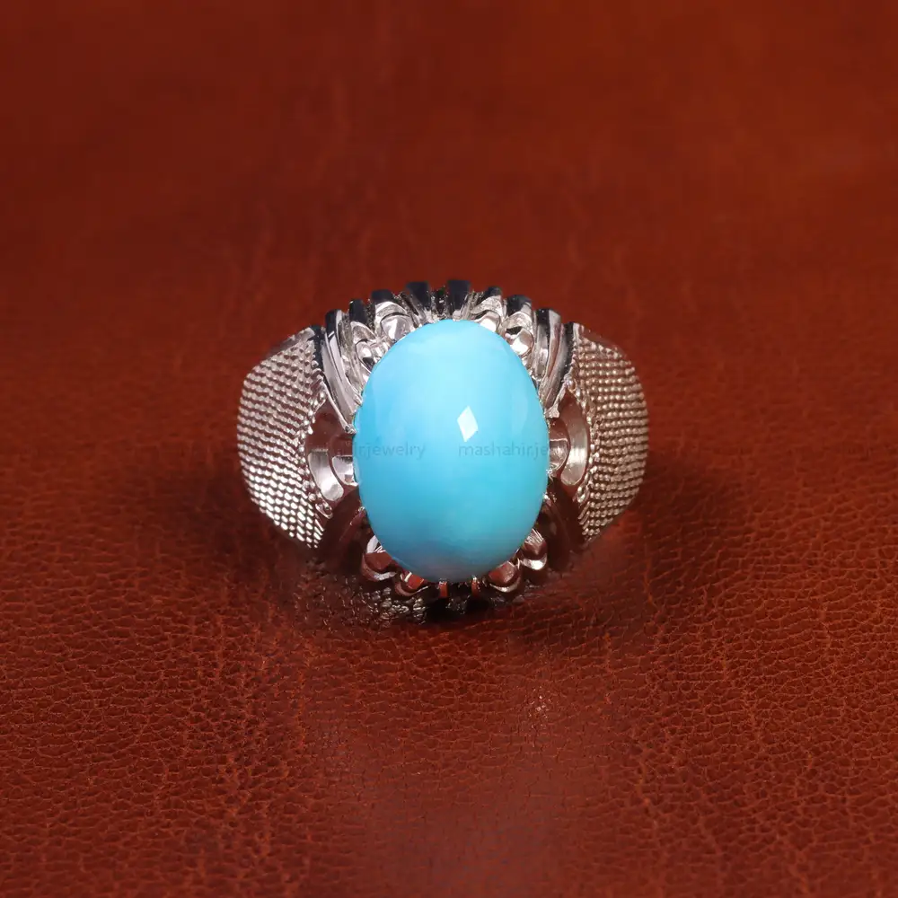 انگشتر فیروزه عجمی مردانه کد 18852