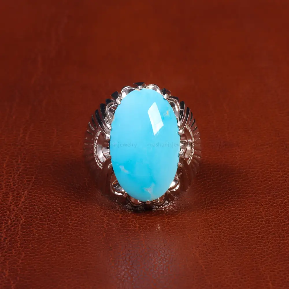 انگشتر فیروزه عجمی مردانه کد 18854