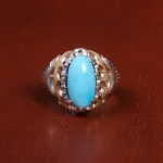 انگشتر فیروزه عجمی مردانه کد 18861