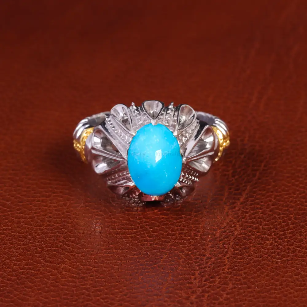 انگشتر فیروزه عجمی مردانه کد 18880