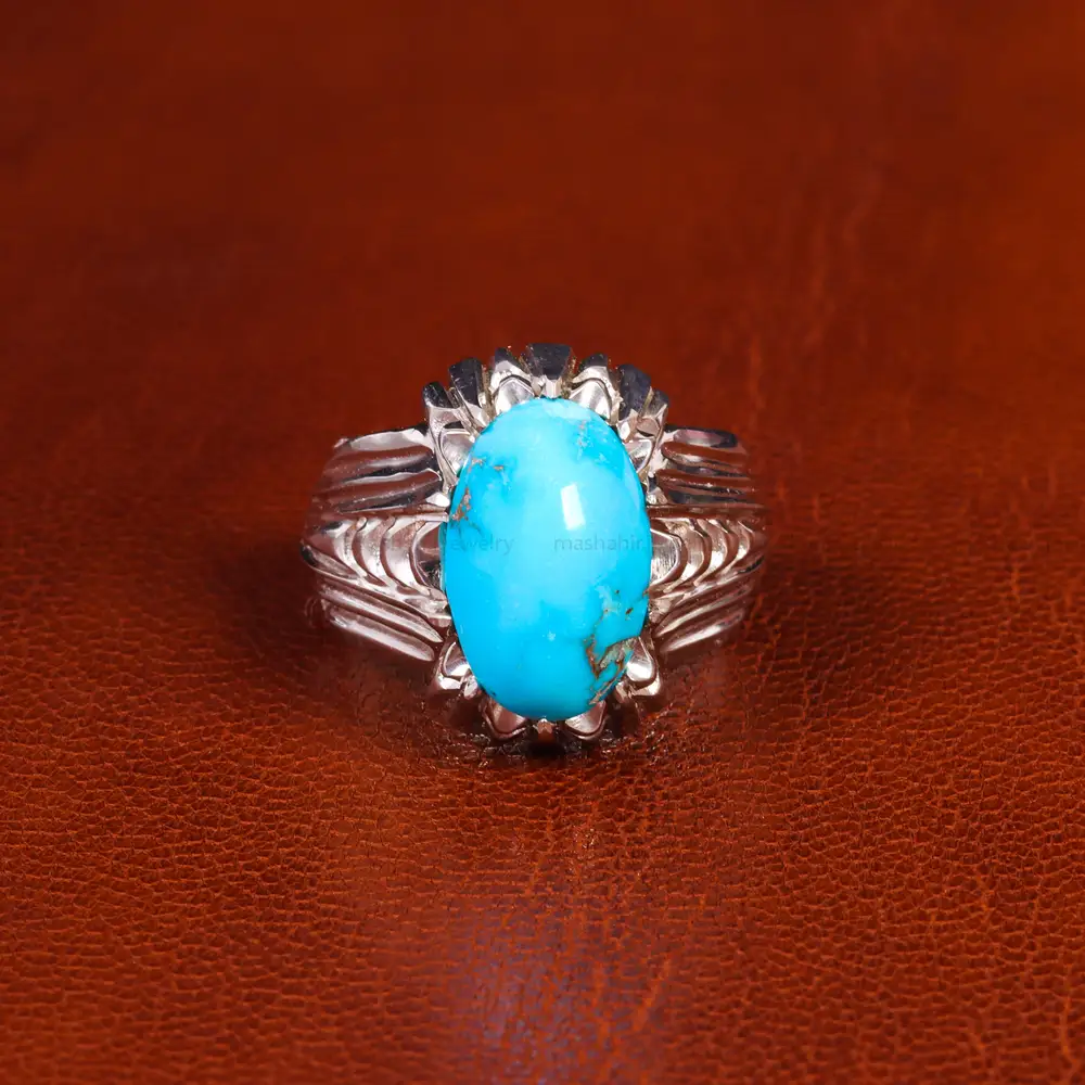 انگشتر فیروزه شجری مردانه کد 18885