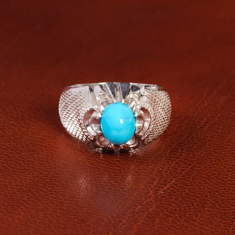 انگشتر فیروزه عجمی مردانه کد 18888