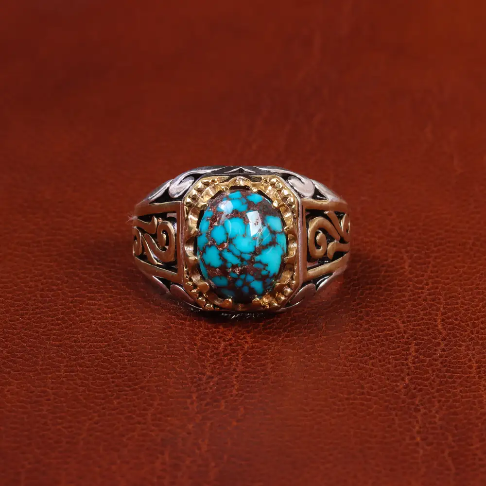 انگشتر فیروزه شجری مردانه کد 18917