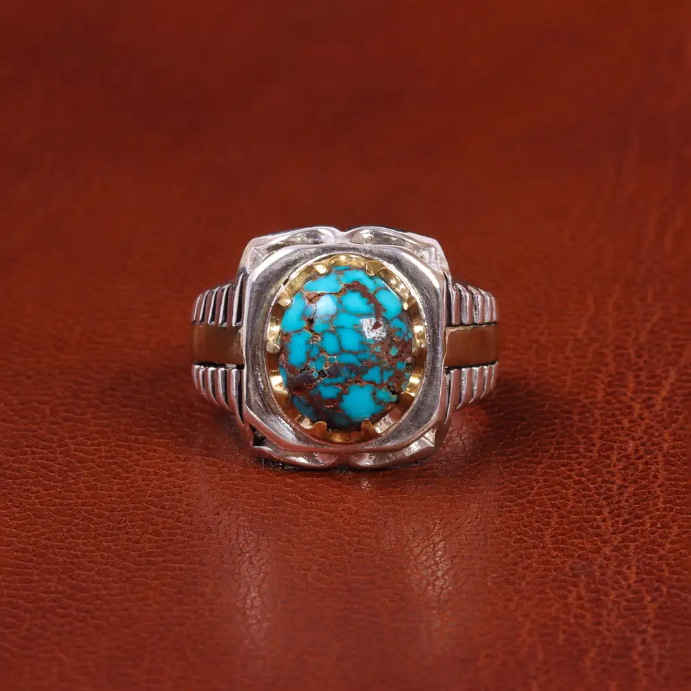 انگشتر فیروزه شجری مردانه کد 18935