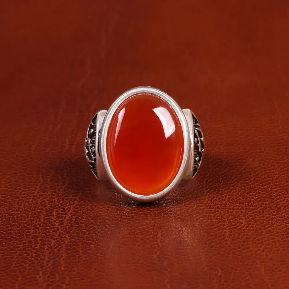 انگشتر عقیق مردانه کد 18956