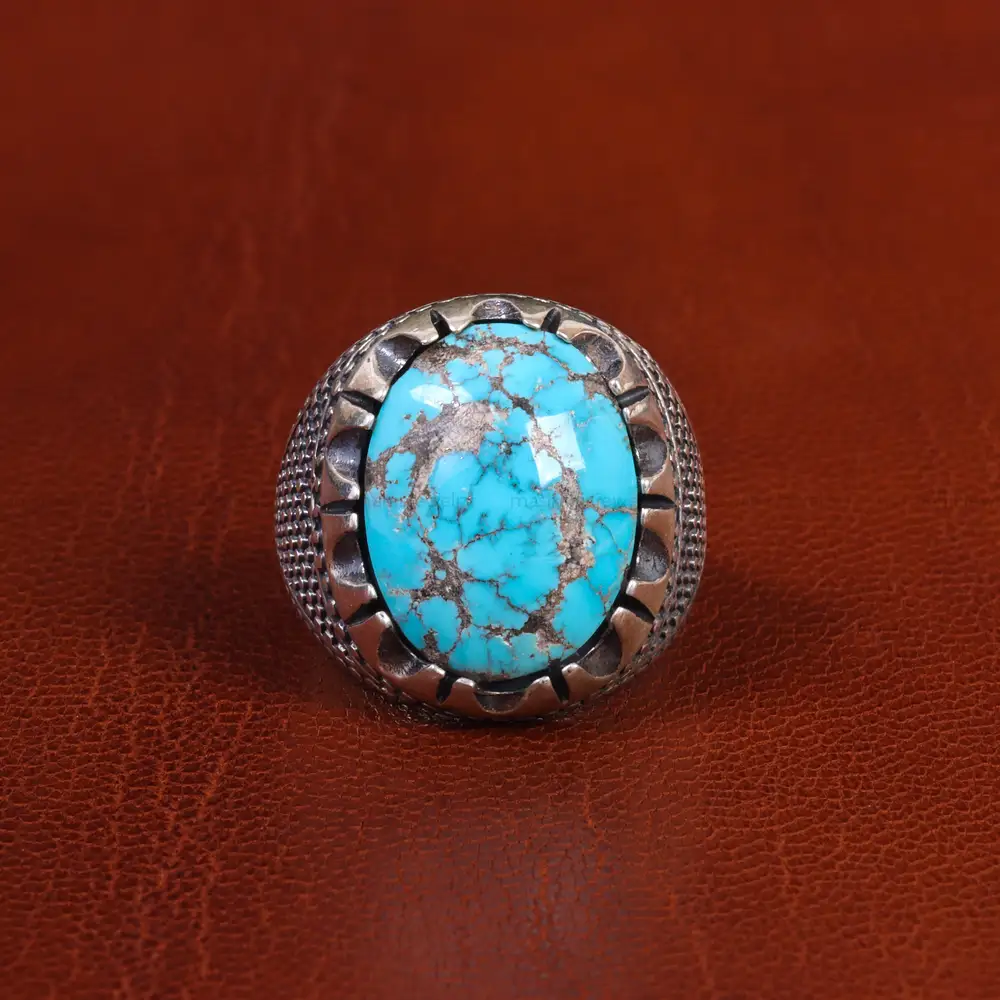 انگشتر فیروزه شجری مردانه کد 18874