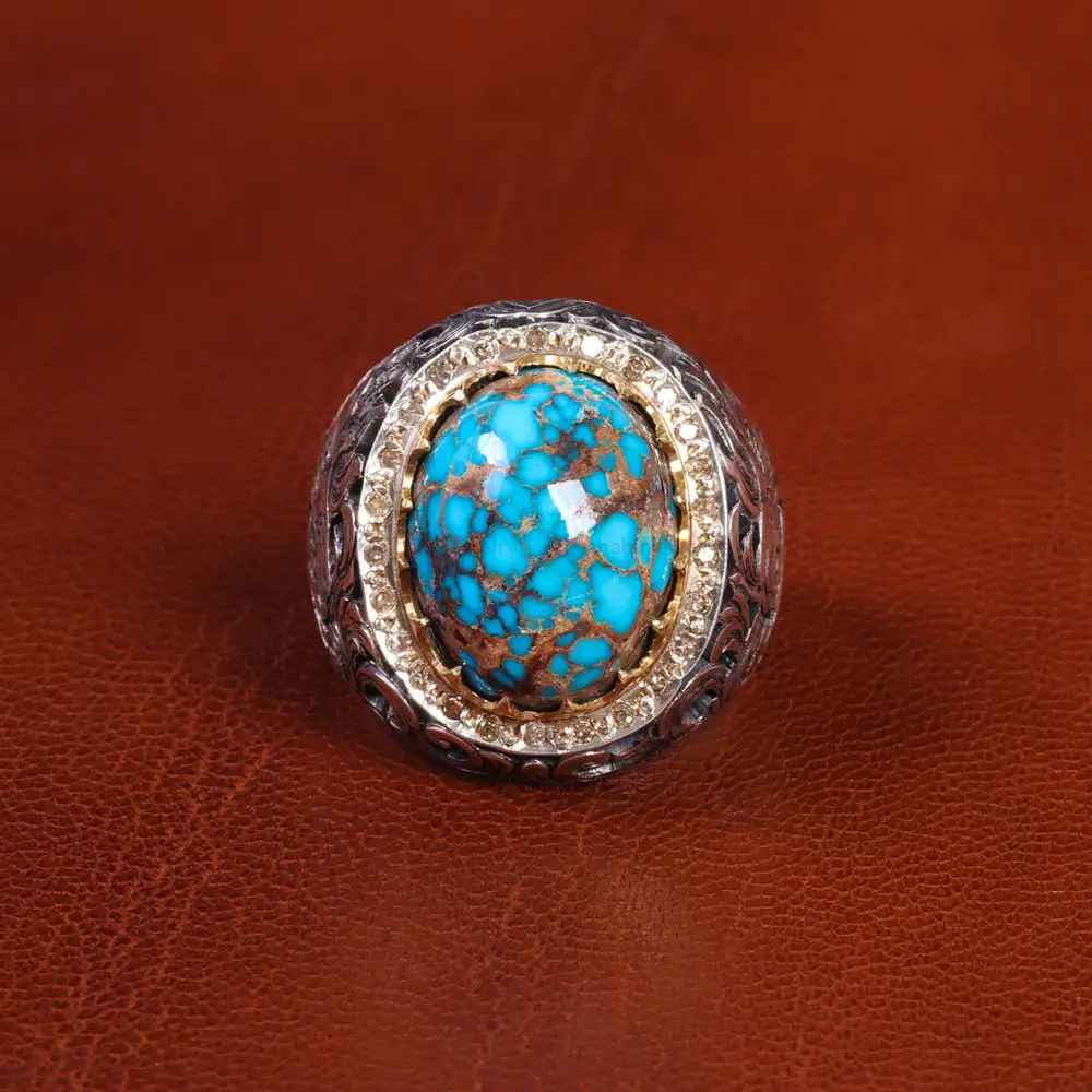 انگشتر فیروزه شجری مردانه کد 18992