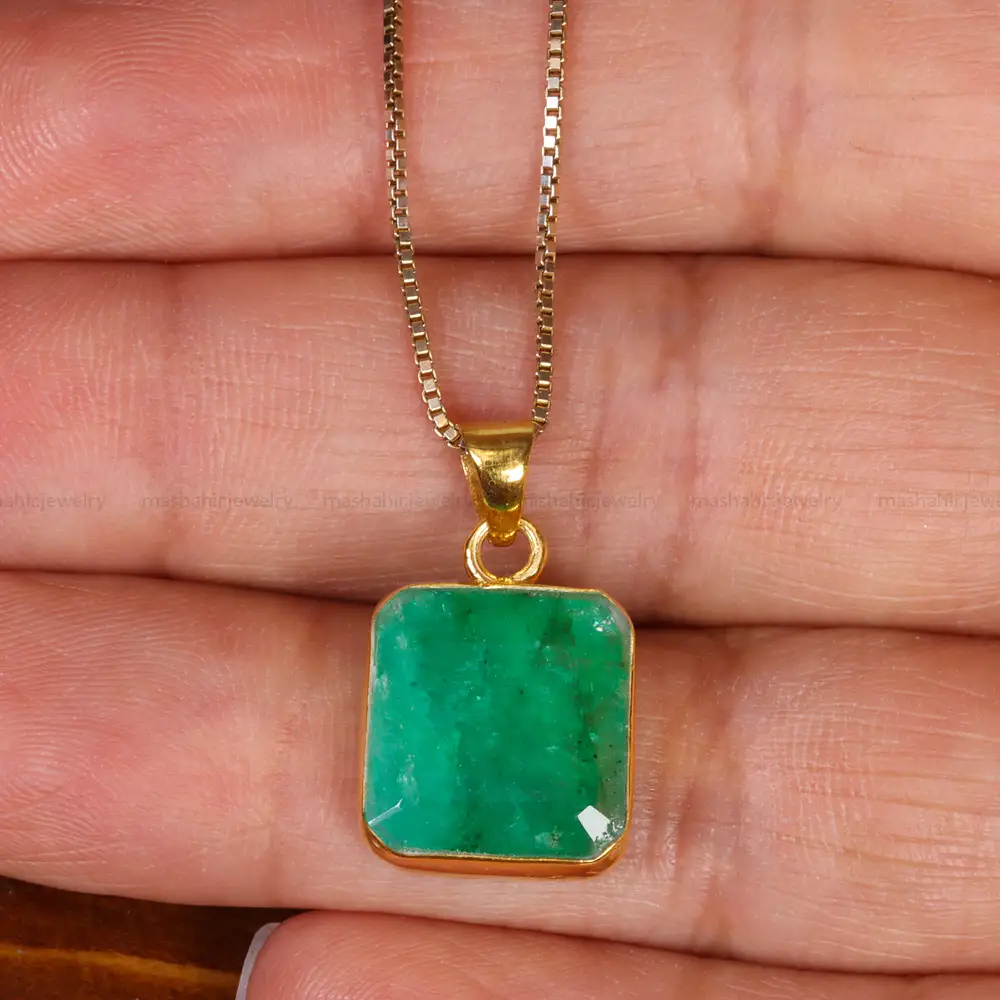 گردنبند زمرد زنانه کد 19002