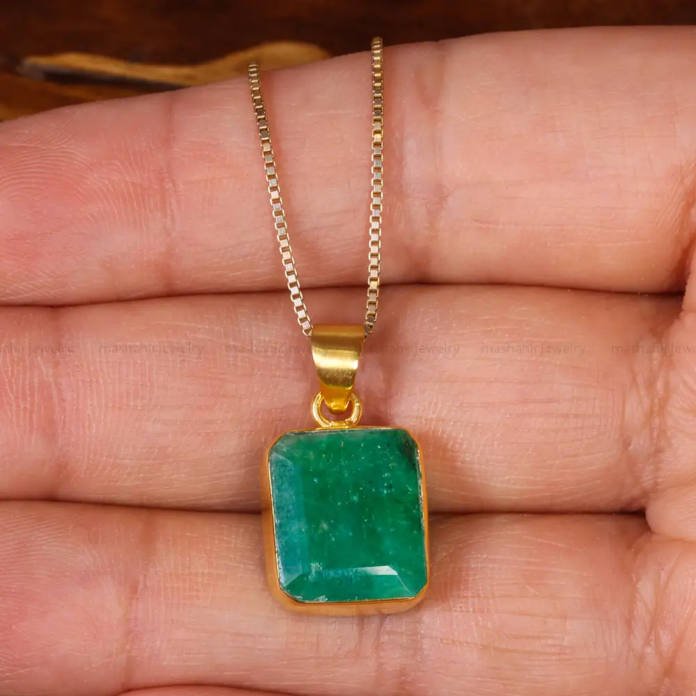 گردنبند زمرد زنانه کد 19003