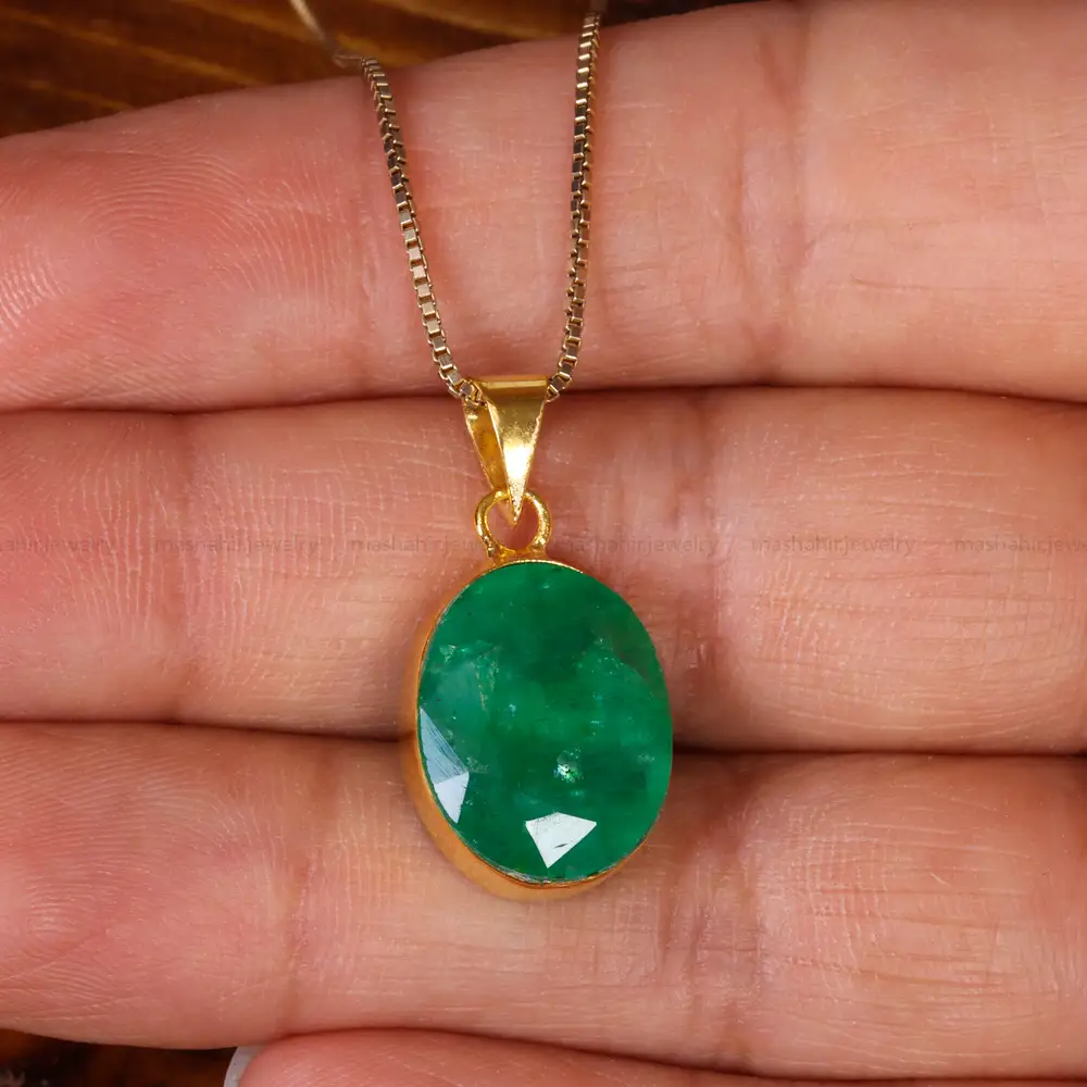 گردنبند زمرد زنانه کد 19004