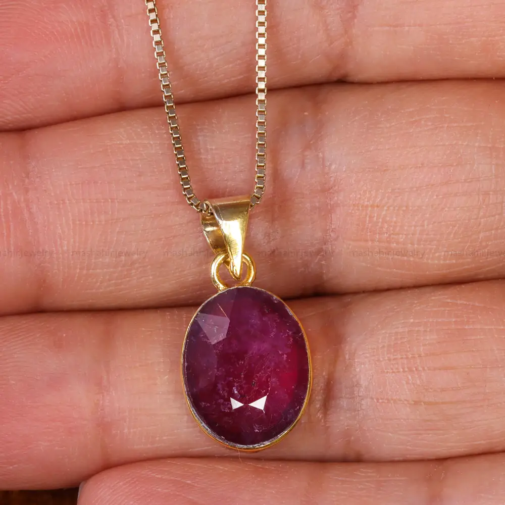 گردنبند یاقوت سرخ زنانه کد 19044